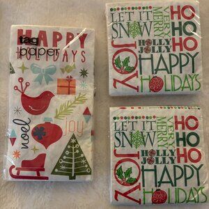 3 packs holiday paper napkins unopened.